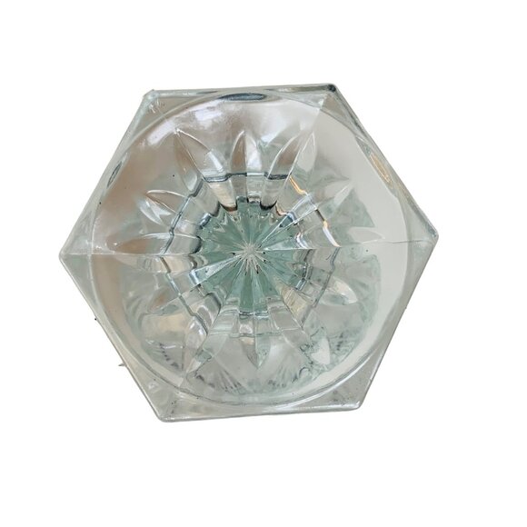 Luminarc USA Holiday Magic Crystal Candy Dish Octagon Pedestal Lid Trinket VTG - Picture 6 of 16